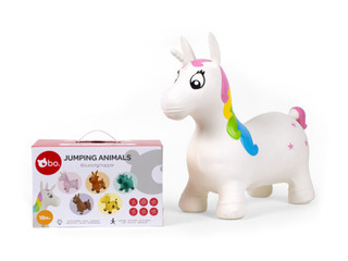 Jumping animal white unicorn