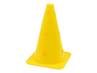 Konuss ar caurumiem sporta treniņiem, 38cm, dzeltens