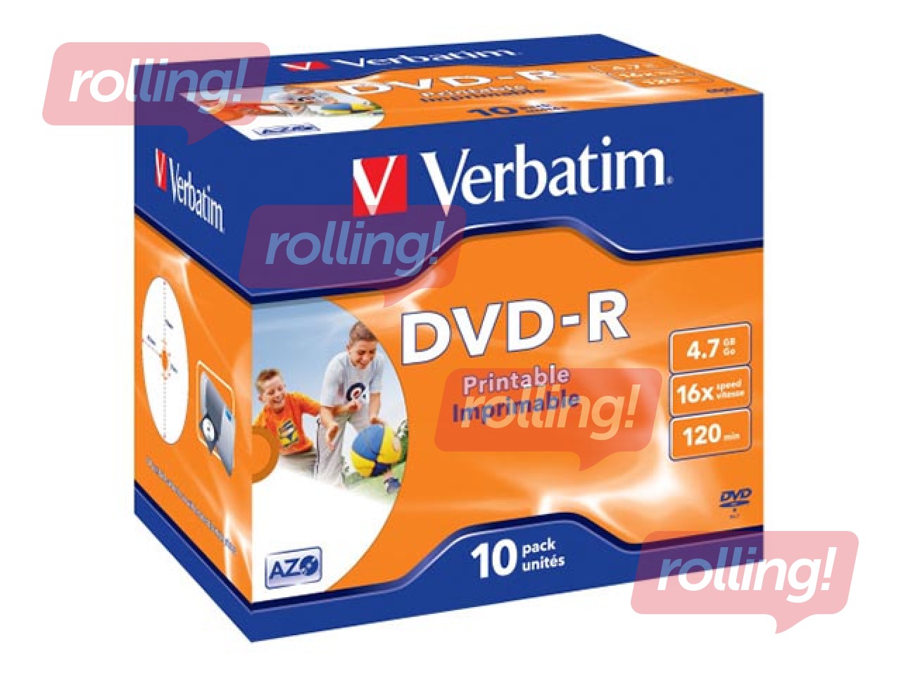 DVD-R toorikud Verbatim DVD-R AZO 4.7GB 16x Printable, ID Branded,10 Pack Jewel