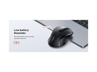 Беспроводная компьютерная мышь UGREEN, эргономичная, 2,4 ГГц, черная