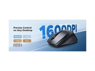 Bezvadu datorpele UGREEN ergonomiska 2.4GHz, melna