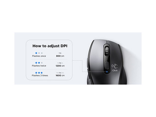 Bezvadu datorpele UGREEN ergonomiska 2.4GHz, melna