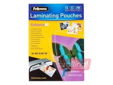 Lamineerimistaskud Fellowes, A4, 80 mic.,100 tk