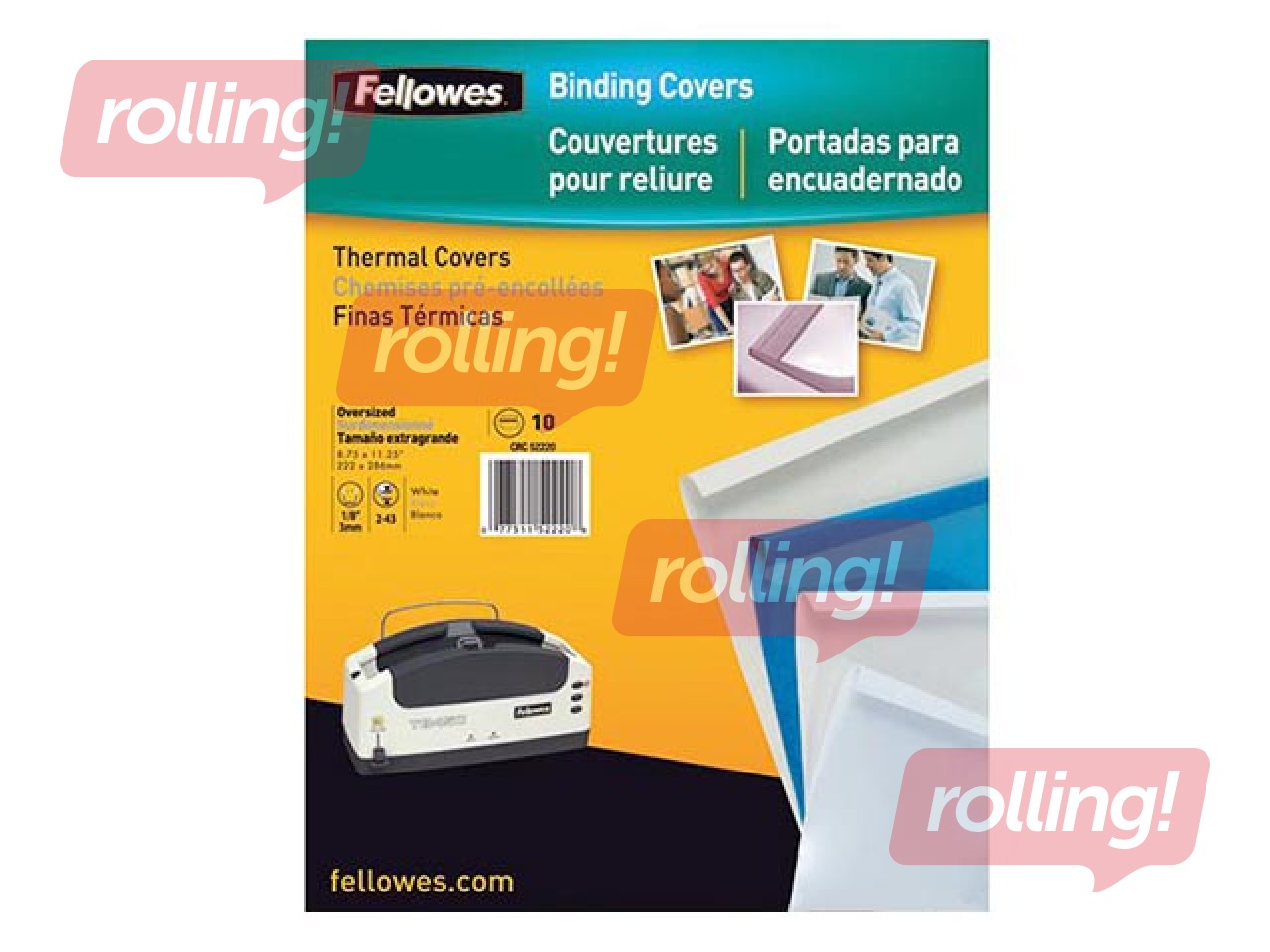 Termokaaned Fellowes, A4, 6 mm, 100 tk., valge