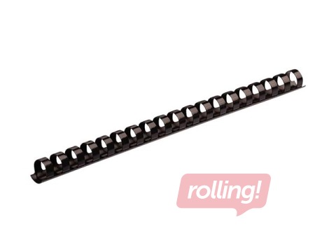 Köitespiraalid plastikust Fellowes, 19 mm, 100 tk., must