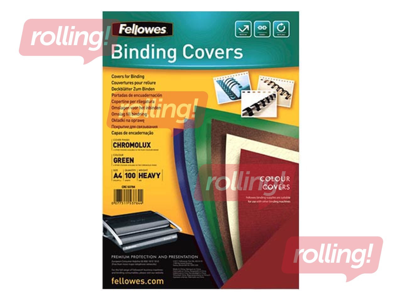 Binding back cover Fellowes Chromo, 100 pcs, red