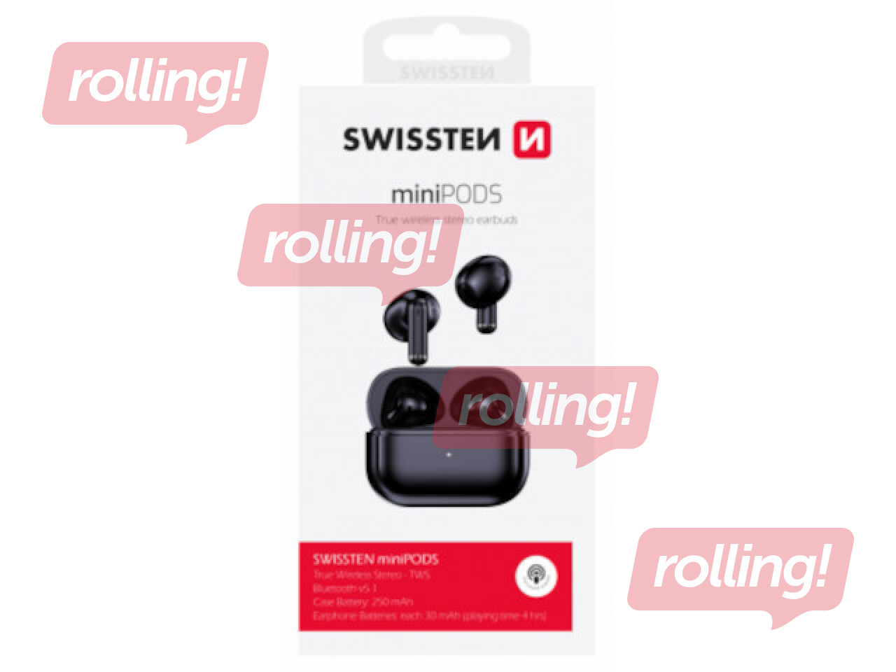 Swissten TWS Mini Pods Bluetooth 5,1 stereokõrvaklapid koos mikrofoniga