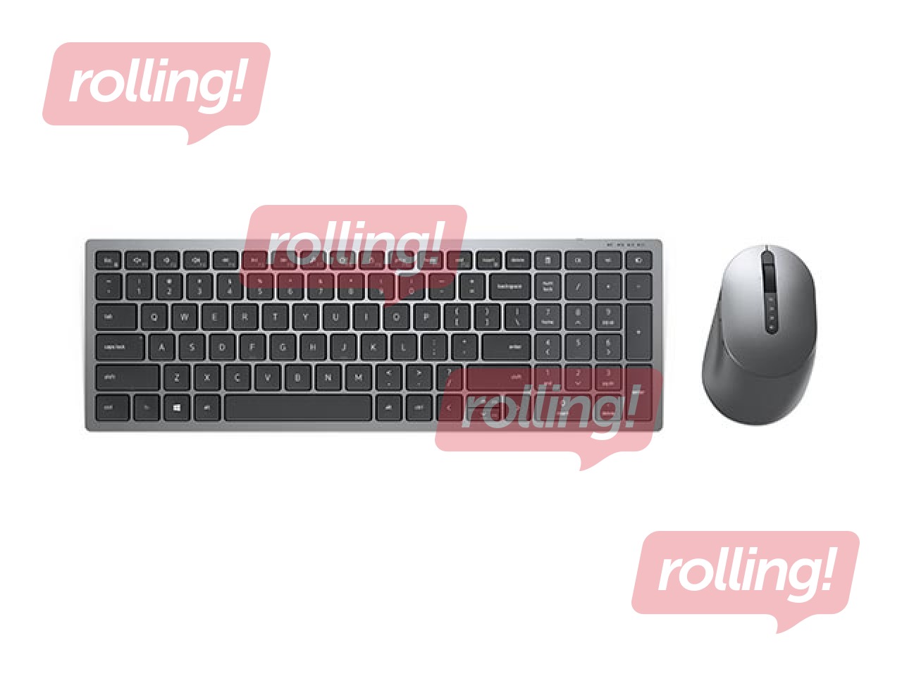 Dell KM7120W traadita klaviatuuri komplekt, 2,4 GHz, Bluetooth 5.0, inglise keeles, titaanihall