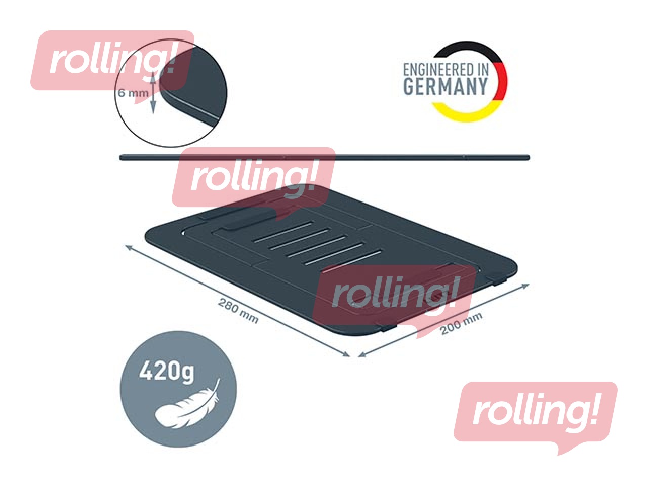 Sülearvuti alus Leitz Ergo, aluminium, ülilame ja reguleeritav