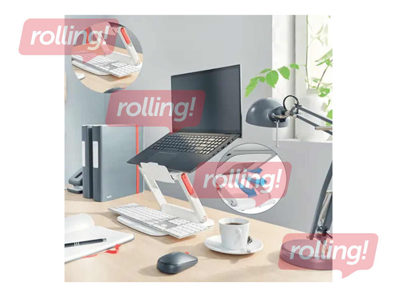 Portatīvā datora paliktnis Leitz, Ergo Adjustable, Multi-Angle Laptop Stand