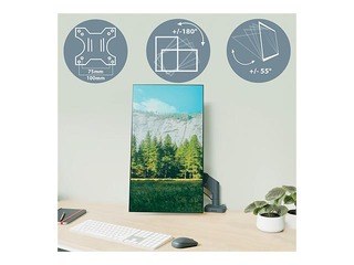 Крепление для монитора Leitz Ergo Space Saving Single, темно-серое