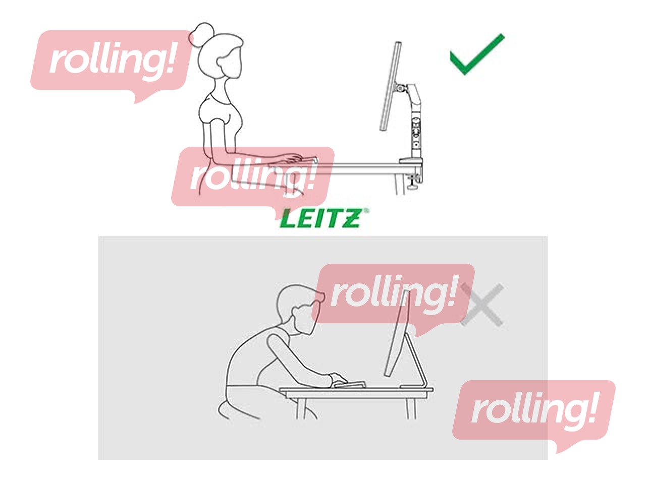 Крепление для монитора Leitz Ergo Space Saving Single, темно-серое