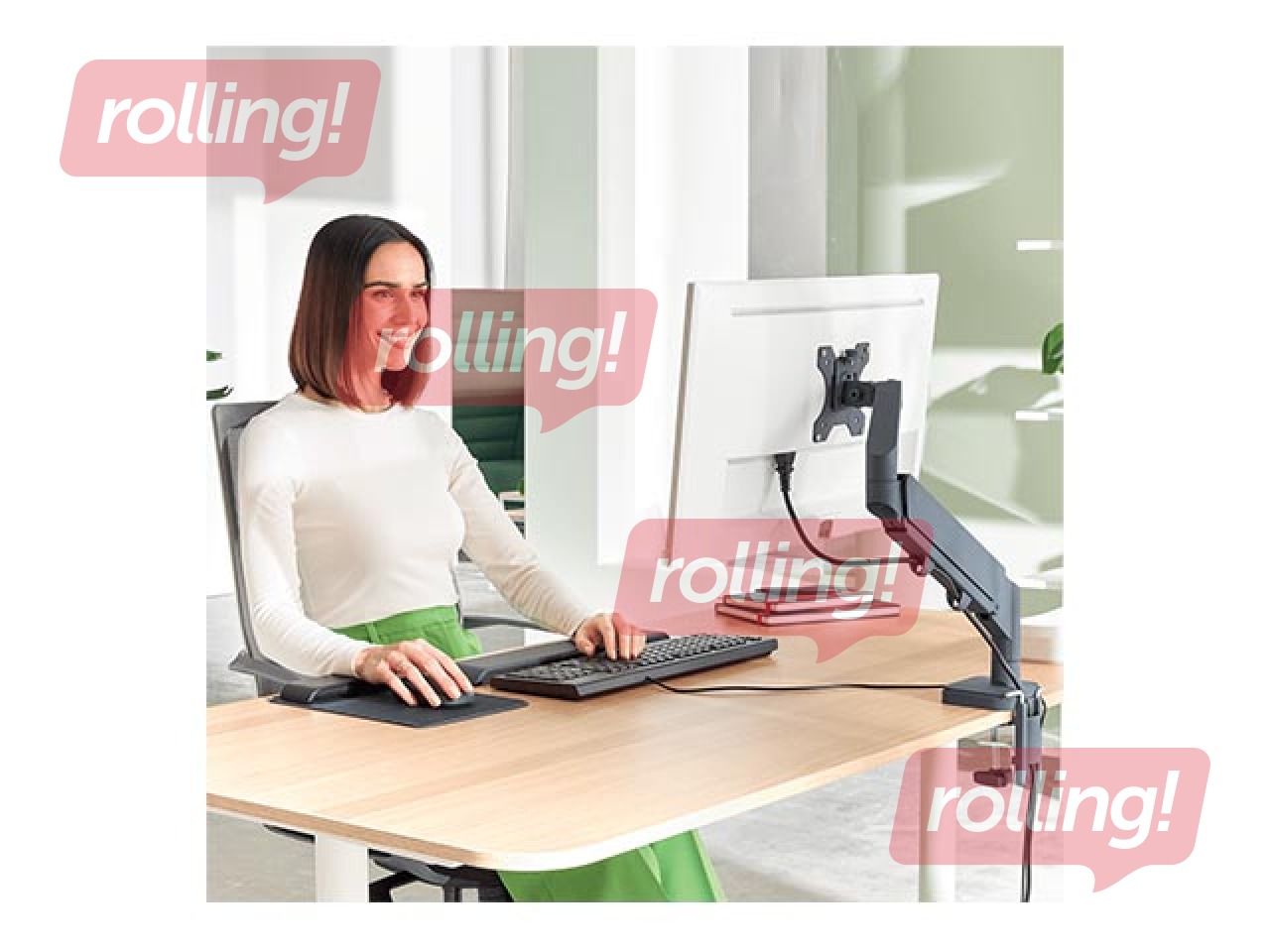 Крепление для монитора Leitz Ergo Space Saving Single, темно-серое