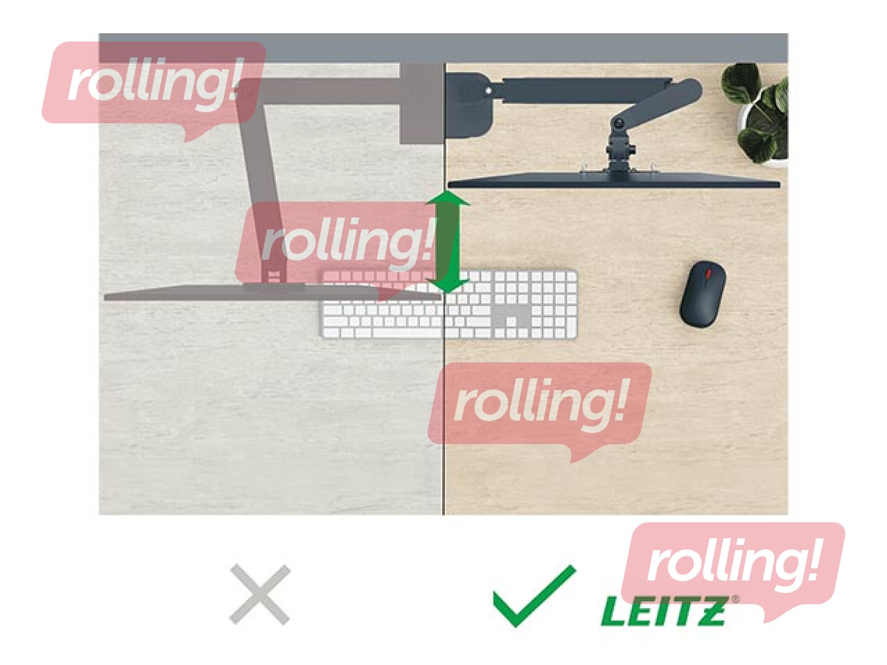 Monitori alus Leitz Ergo ruumi säästev ühekordne, tumehall