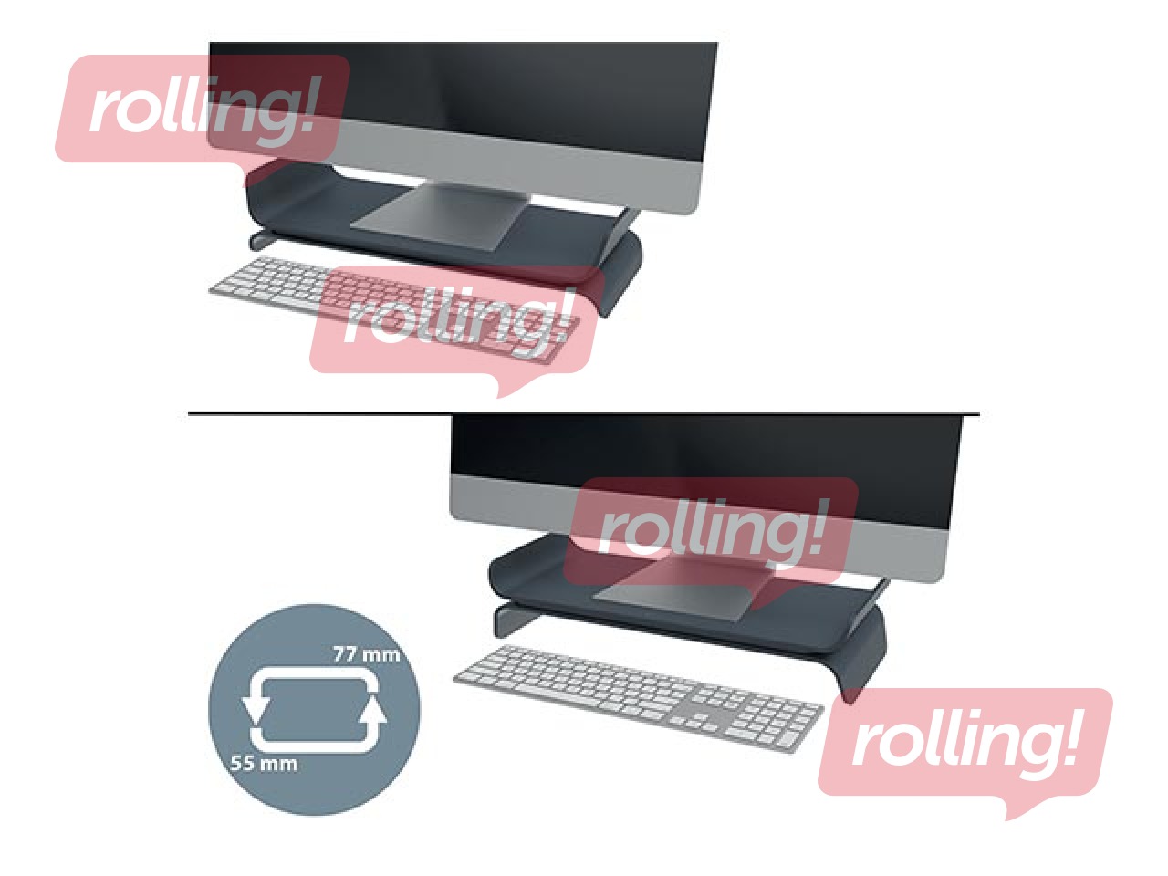 Monitor stand Leitz Ergo, dark grey