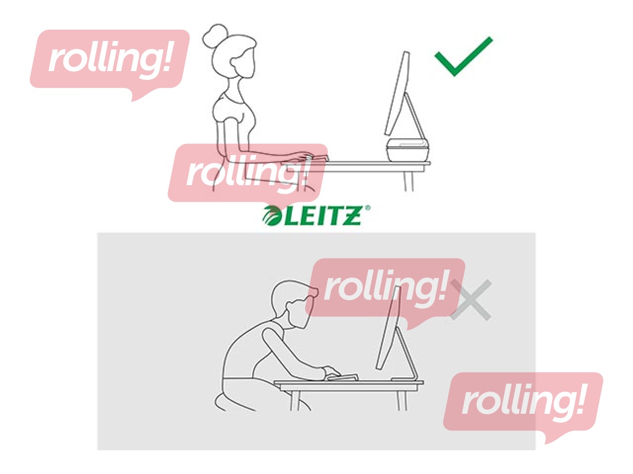 Monitori alus Leitz Ergo, tumehall