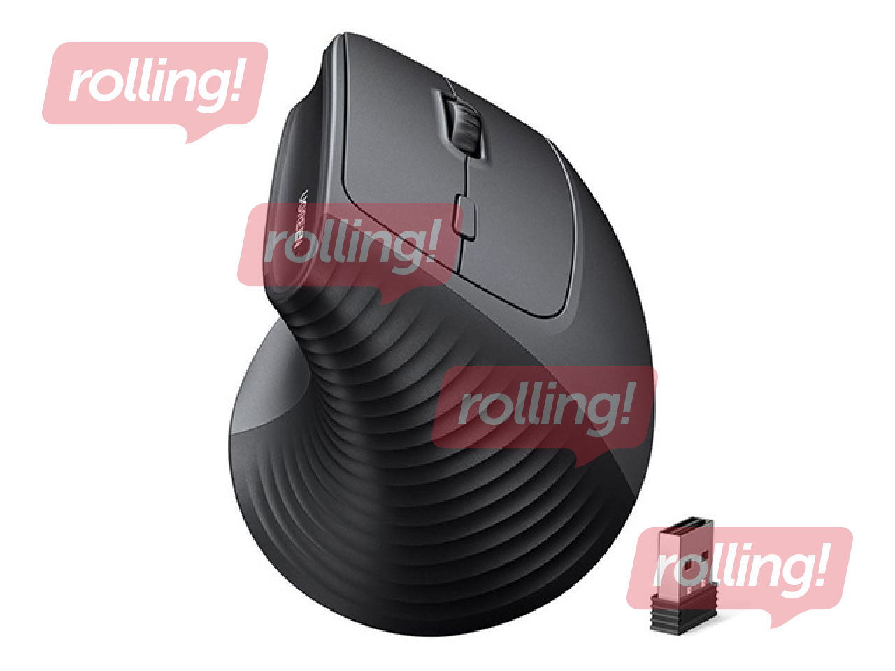 Bezvadu datorpele UGREEN vertikālā 2.4 GHz/Bluetooth 5.4, melna