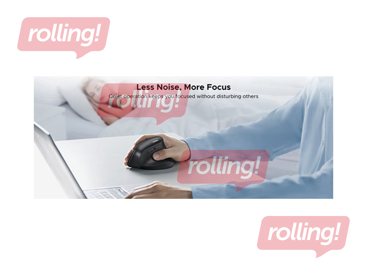 Bezvadu datorpele UGREEN vertikālā 2.4 GHz/Bluetooth 5.4, melna