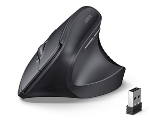 UGREEN vertikaalne 2,4 GHz/Bluetooth 5.4 traadita hiir, must