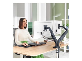 Крепление для монитора Leitz Ergo, стойка для двух мониторов, темно-серая