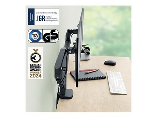 Monitor Arm Leitz Ergo Space Saving Dual, dark gray