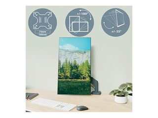 Monitor Arm Leitz Ergo Space Saving Dual, dark gray