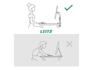 Monitor Arm Leitz Ergo Space Saving Dual, dark gray