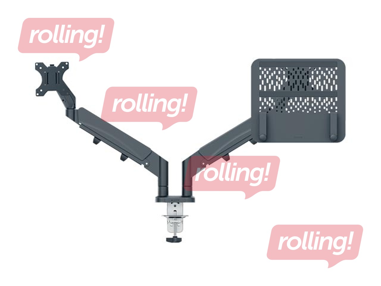 Sülearvuti ja monitori alus Leitz Ergo, tumehall