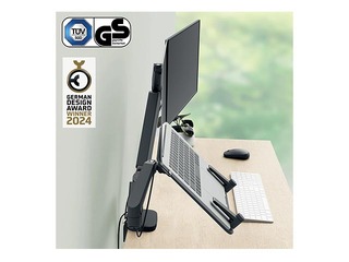 Sülearvuti ja monitori alus Leitz Ergo, tumehall