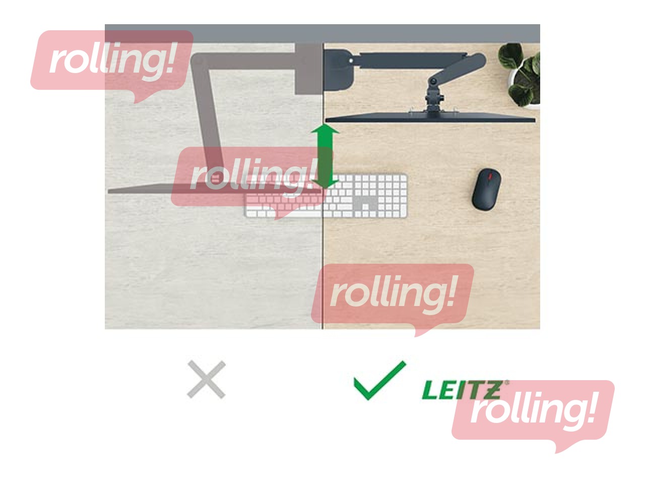 Sülearvuti ja monitori alus Leitz Ergo, tumehall