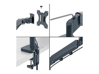 Sülearvuti ja monitori alus Leitz Ergo, tumehall