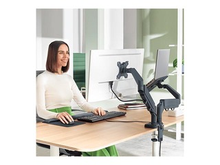 Sülearvuti ja monitori alus Leitz Ergo, tumehall