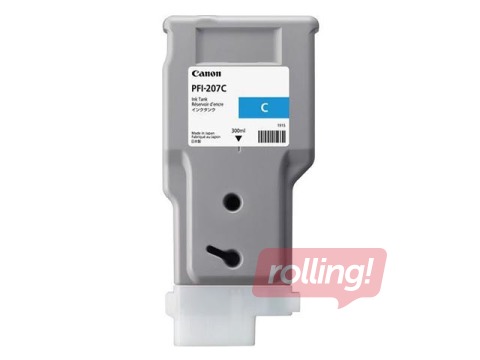Canon PFI-207C, cyan ink tank for imagePROGRAF iPF680, iPF685, iPF780, iPF785, 300 ml