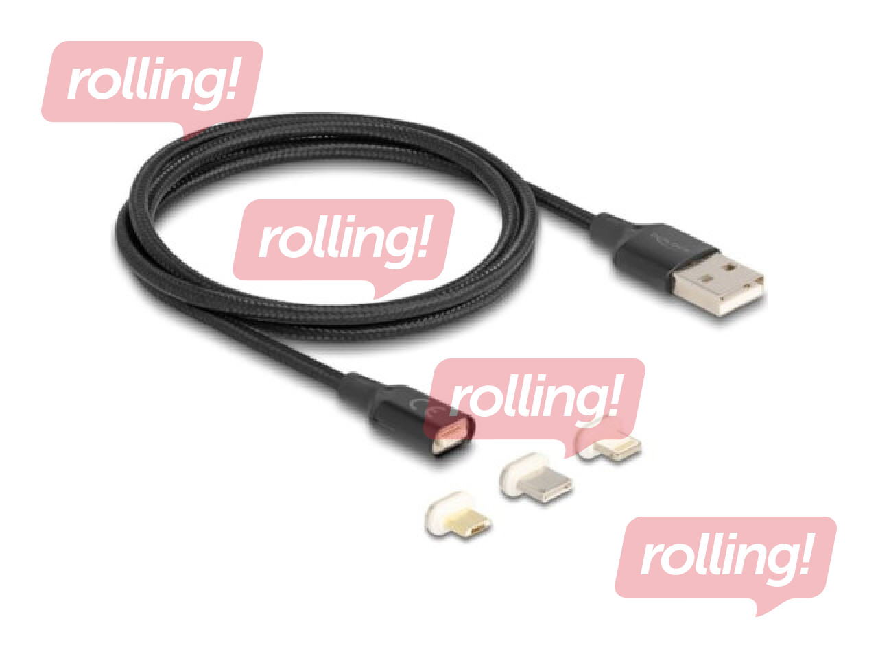 Delock Magnetic USB Charging Cable Set - Lightning / Micro USB, USB-C, 1m
