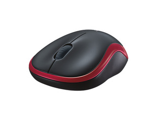 Беспроводная компьютерная мышь Logitech M185 черная / красная