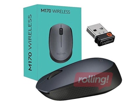 Bezvadu datorpele LOGITECH M170 Wireless Mouse, Grey - Bojāts iepakojums