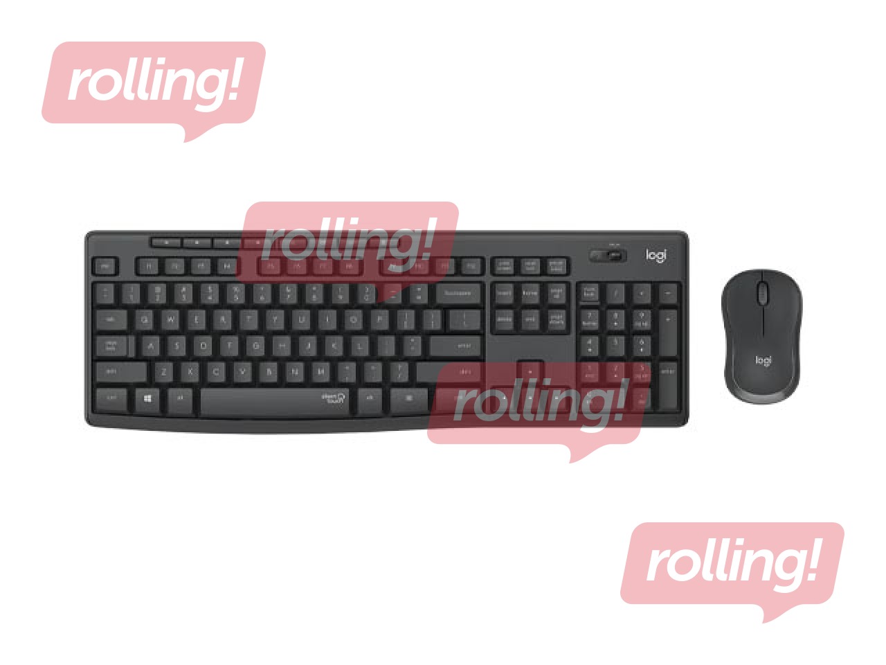 Bezvadu klaviatūras komplekts Logitech, MK295, Silent Combo, US Int, grafīts
