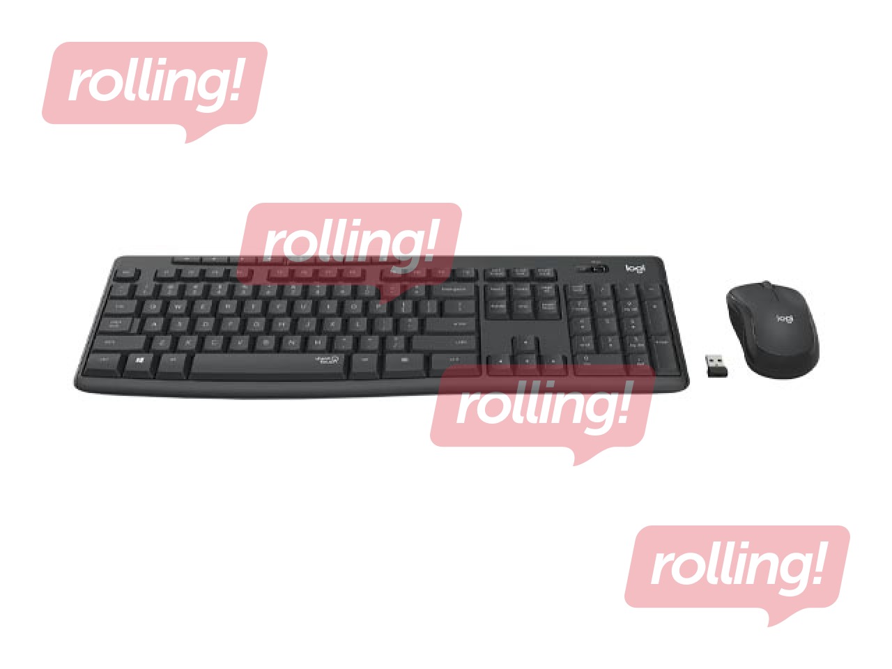 Bezvadu klaviatūras komplekts Logitech, MK295, Silent Combo, US Int, grafīts