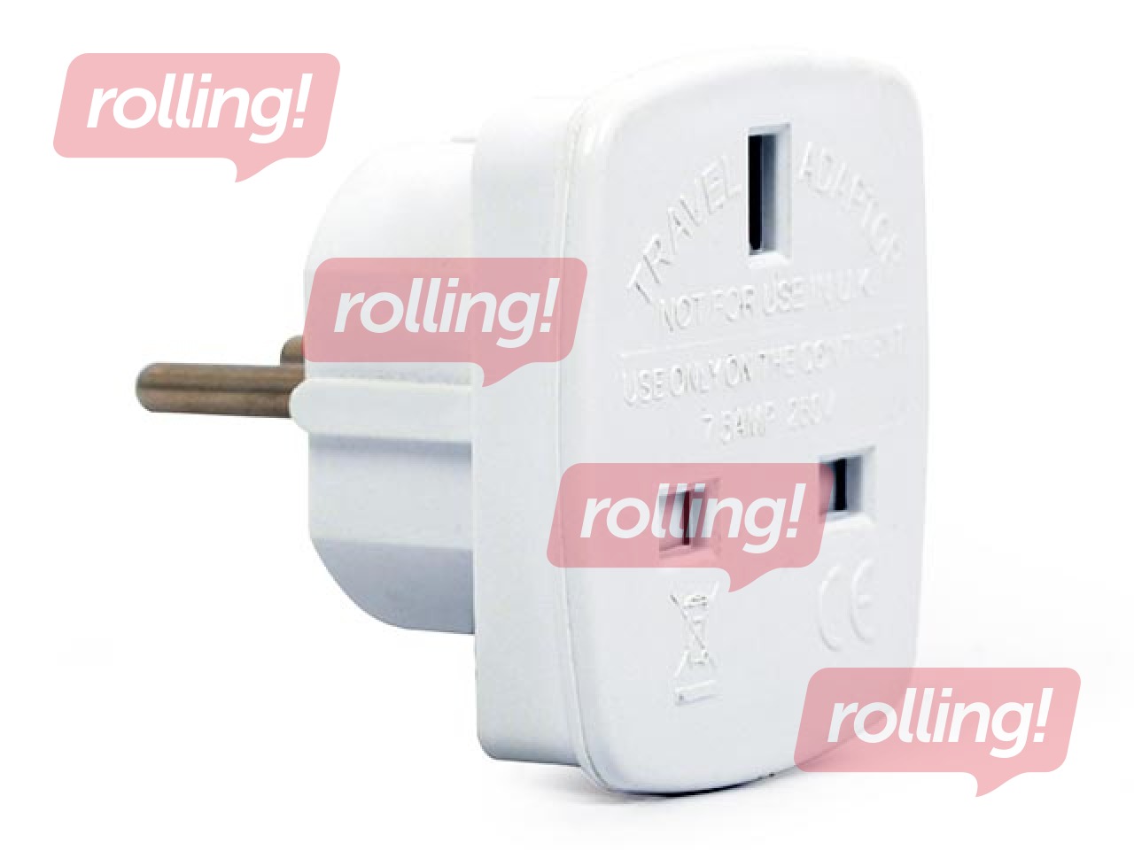 AC power adapter, UK socket to EU Schuko plug, 7.5 A