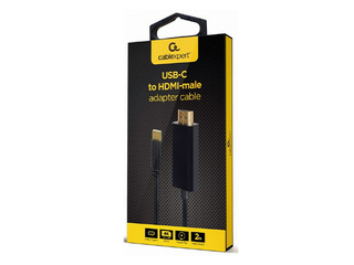 Кабель Gembird USB Type-C (штекер) – HDMI (штекер), 4K@30 Гц, черный, 2 м