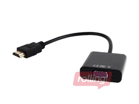 Gembird adapter HDMI-A(M) ->VGA (F) + audio, on cable, black
