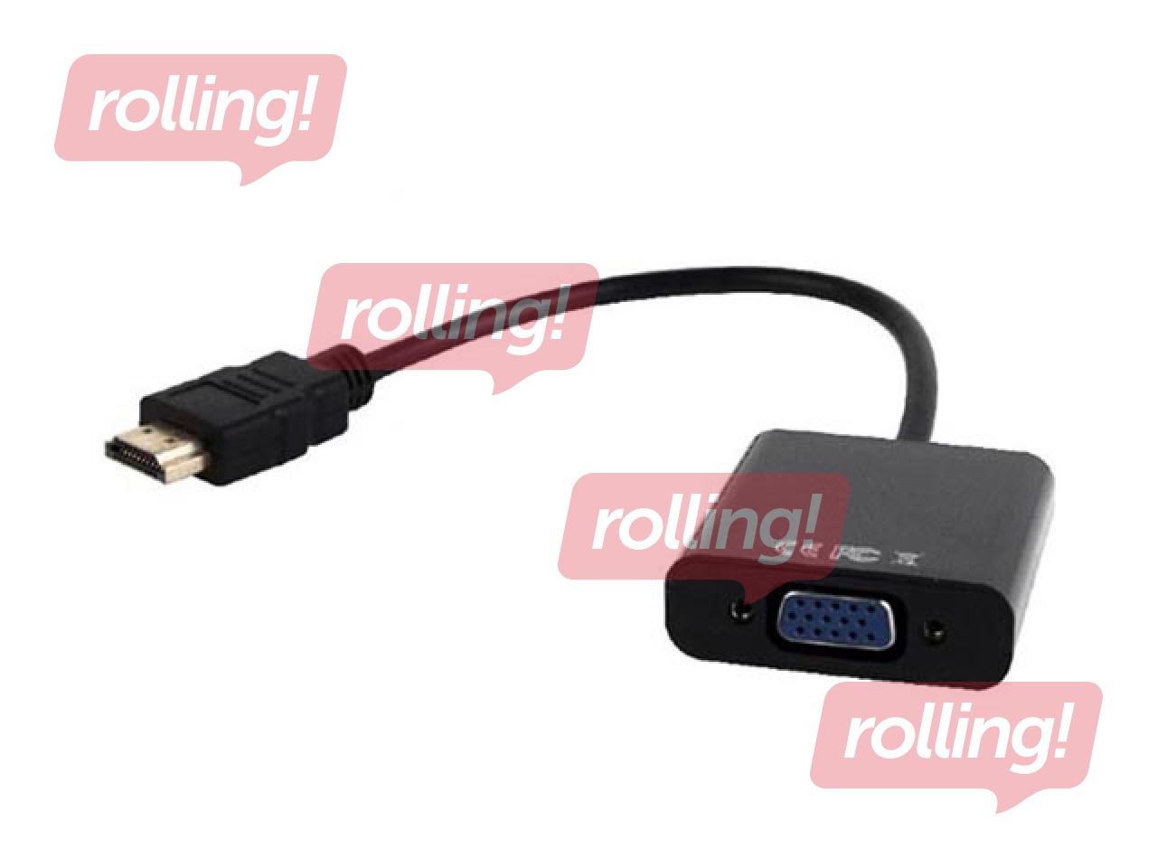 Gembird adapter HDMI-A(M) ->VGA (F) + audio, on cable, black