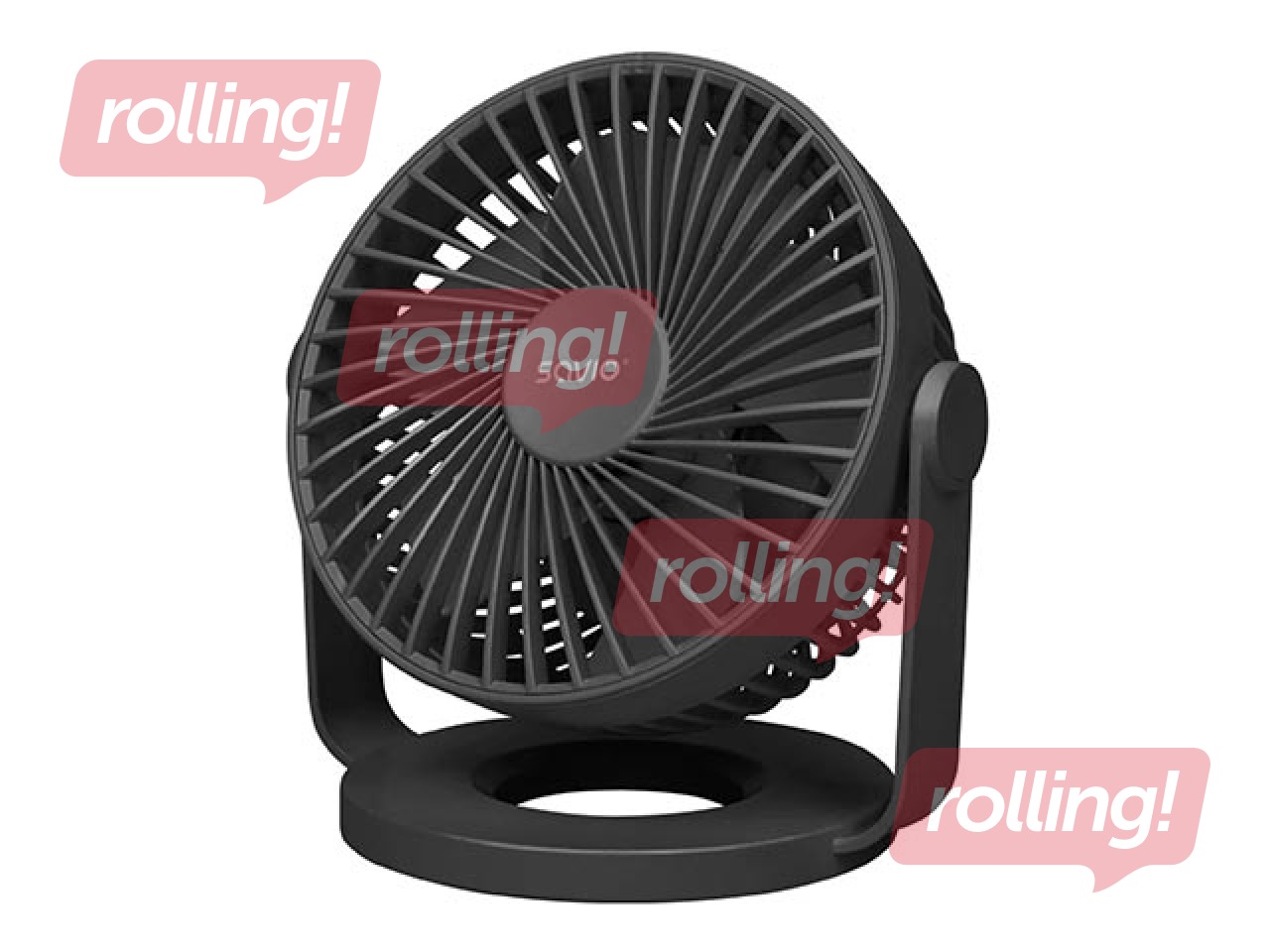 Galda ventilators ar akumulatoru Savio USB Desk Fan AD-01, Melns