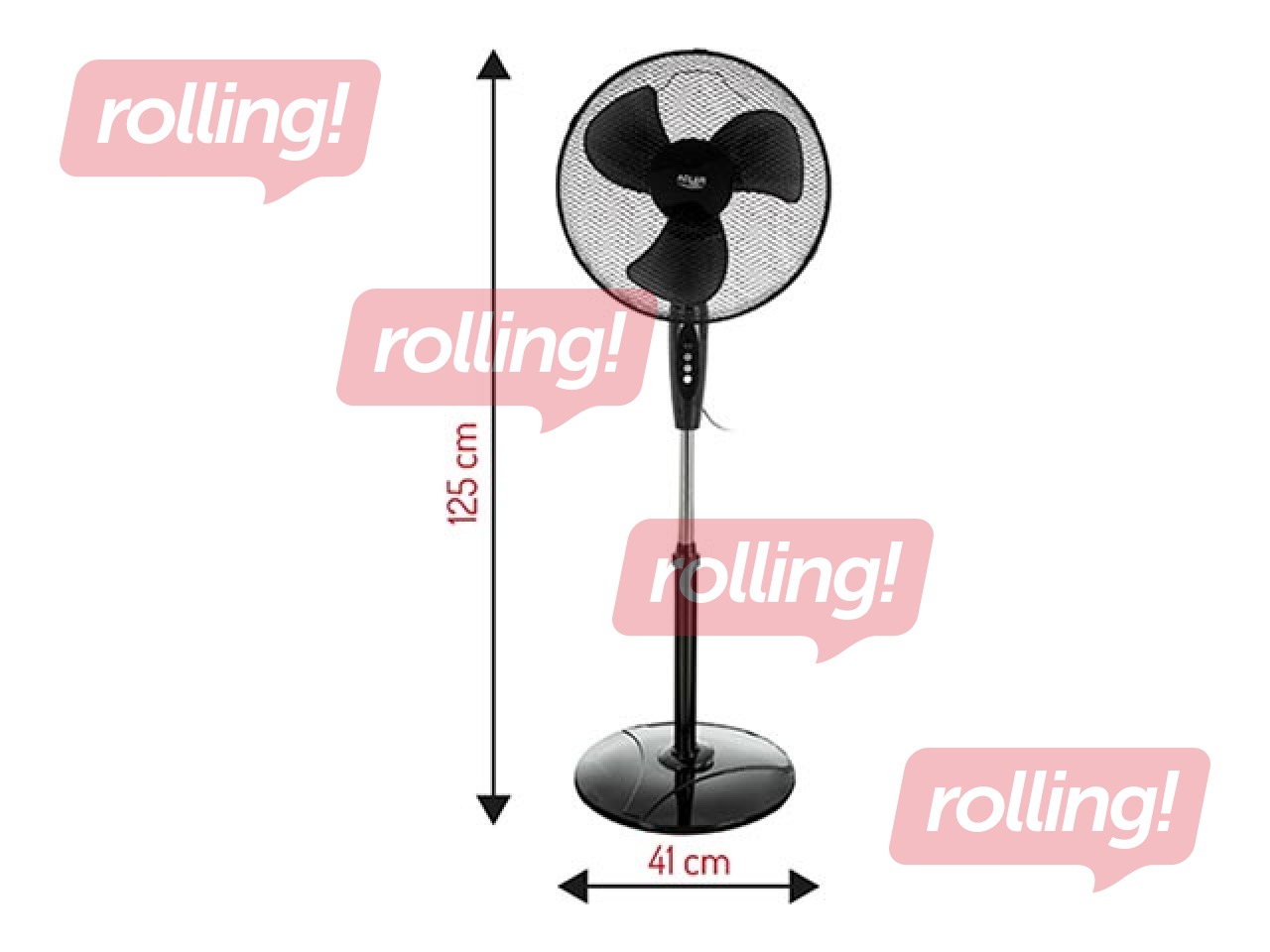 Напольный вентилятор Adler AD 7323b, 40cm, 40Вт, черный