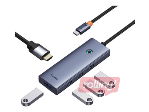 Daudzportu adapteris Baseus Type-C 5-in-1, 4x USB 3.0, 4K HDMI