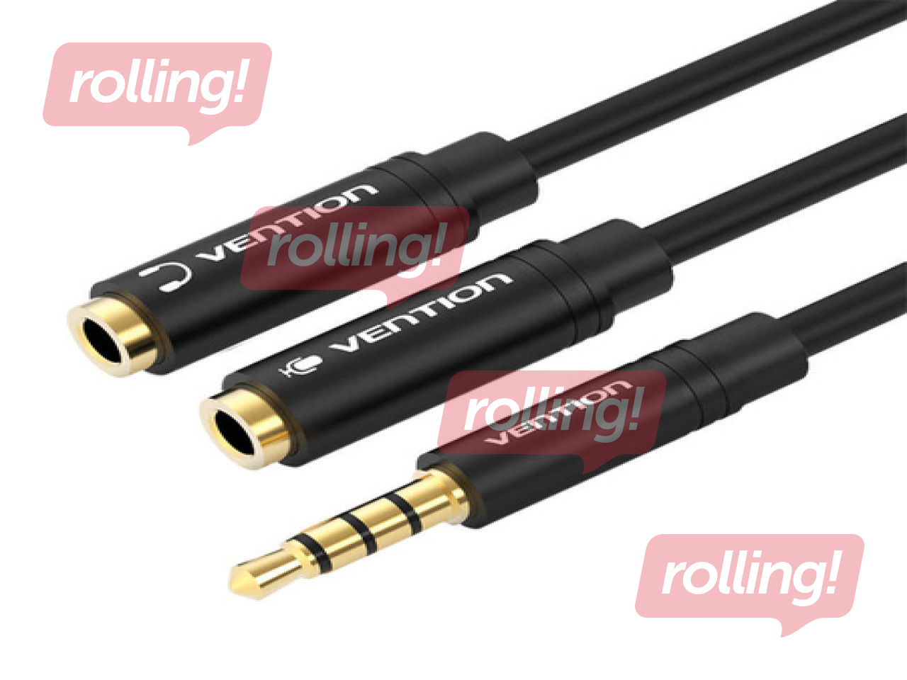 Adapterkaabel Vention 3,5 mm (isane) kuni 2 x 3,5 mm (emane) stereo splitter 30 cm (must)