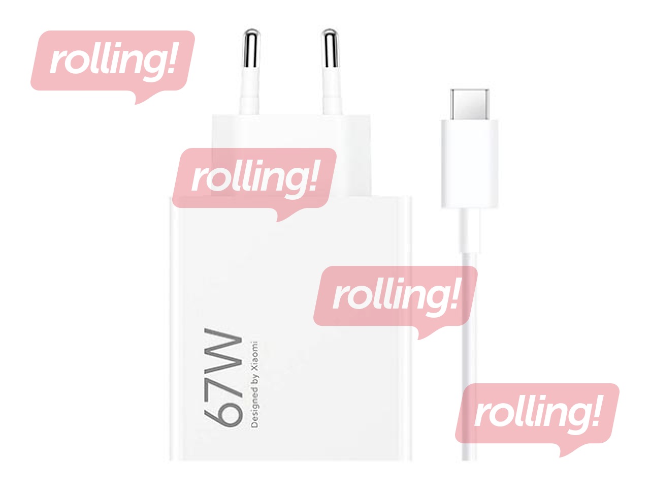 Laadija Xiaomi HyperCharge Combo USB, traadiga, 67W, valge