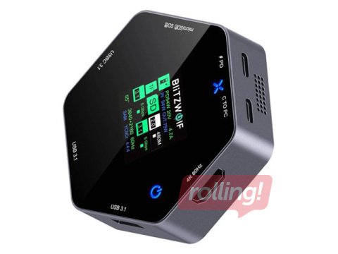 Mitme pordiga adapter Blitzwolf 8in1 docking station BW-TH16 USB 100W LCD Smart Display