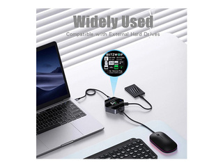 Mitme pordiga adapter Blitzwolf 8in1 docking station BW-TH16 USB 100W LCD Smart Display