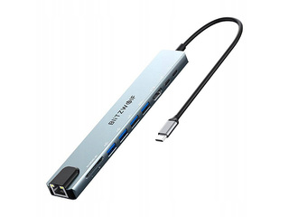 Mitme pordiga adapter Blitzwolf BW-TH5 10in1 USB-C (silver)